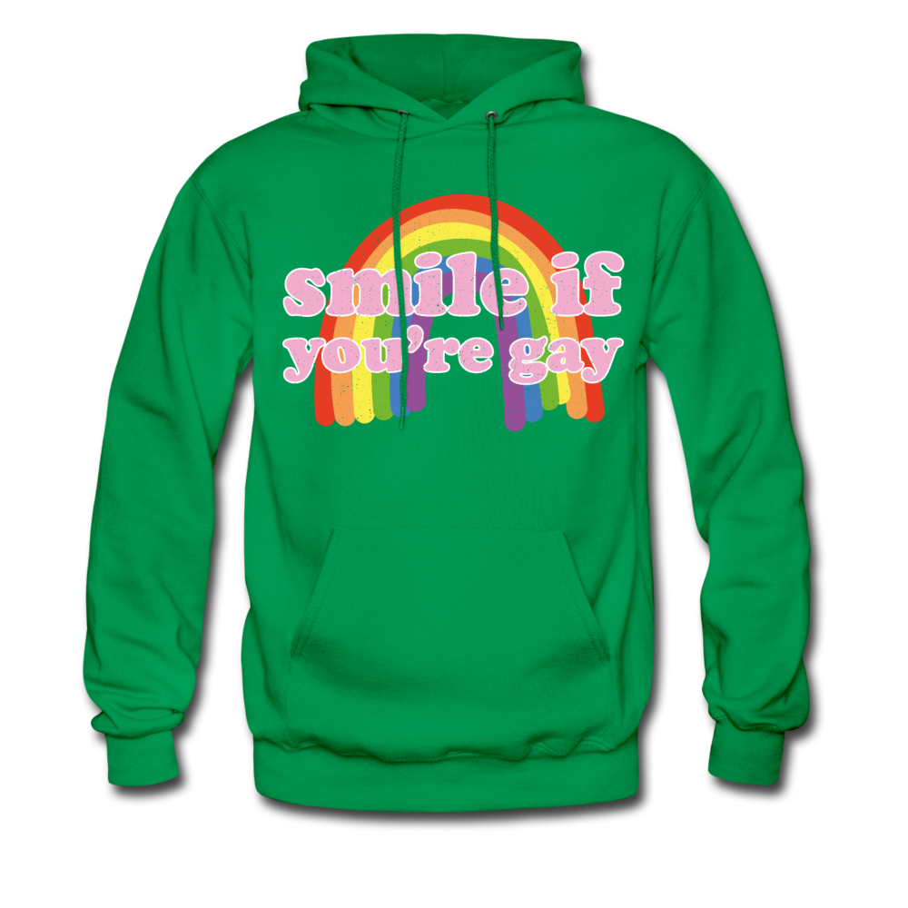 Smile if you're gay Hoodie - kelly green