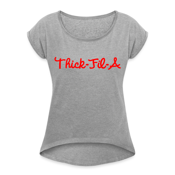 Thick-Fil-A Cuff Sleeve Tee - heather gray