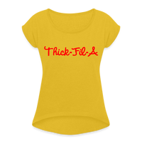 Thick-Fil-A Cuff Sleeve Tee - mustard yellow