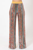 High Waist Colorful Sequins Pattern Pants