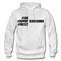 Support Black Women Hoodie - light heather gray