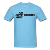 Support Black Women Tee - aquatic blue