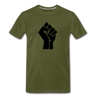 Large BLM Fist T-Shirt - olive green