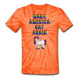 Make America gay again tie dye tee - spider orange