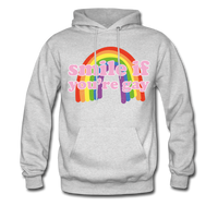 Smile if you're gay Hoodie - ash 