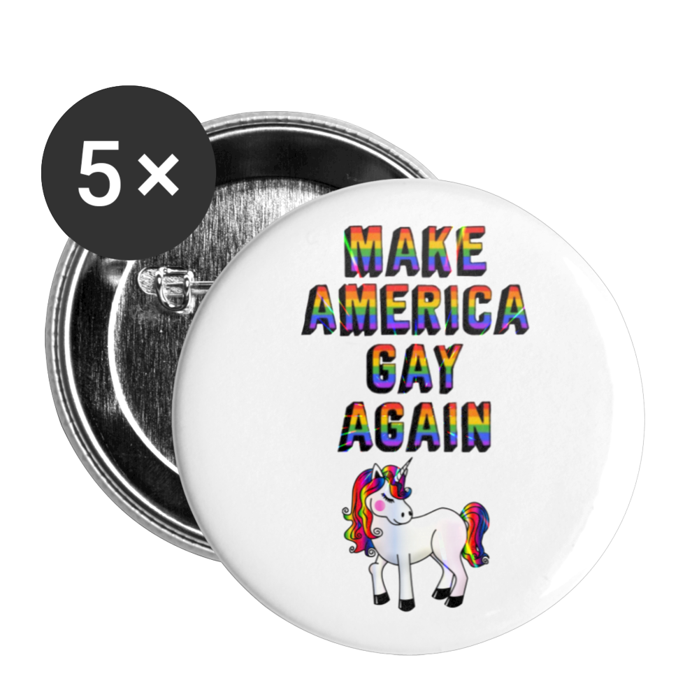 Make America gay again pins - white