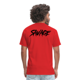 Back Logo Savage Tee - red
