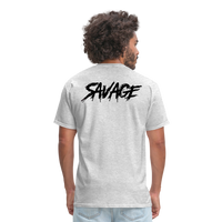 Back Logo Savage Tee - heather gray